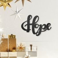 Wall Decor-Hope Cursive Black Steel